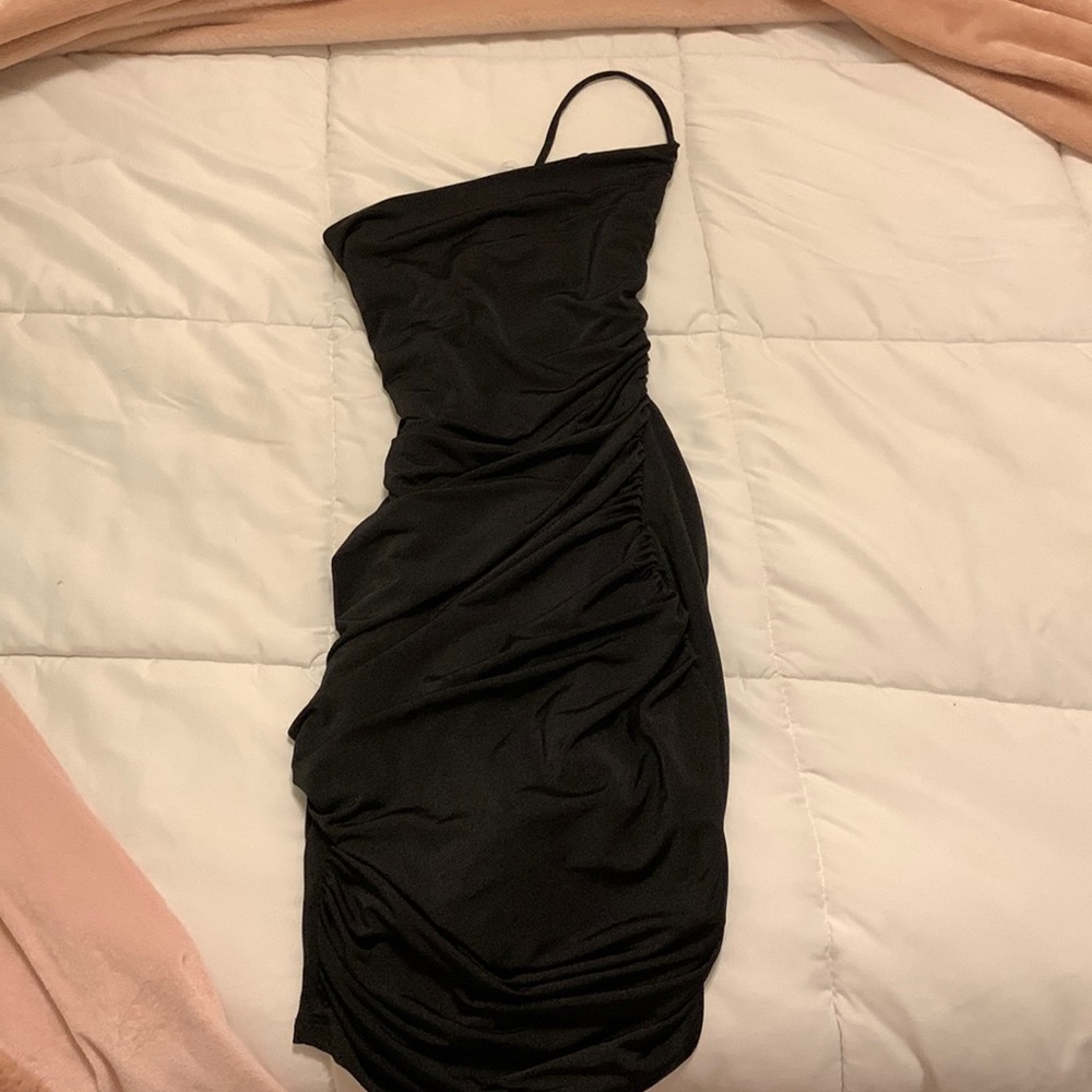 off the shoulder black windsor dress